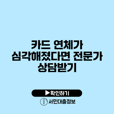 카드 연체가 심각해졌다면? 전문가 상담받기