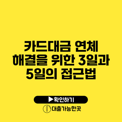 카드대금 연체 해결을 위한 3일과 5일의 접근법