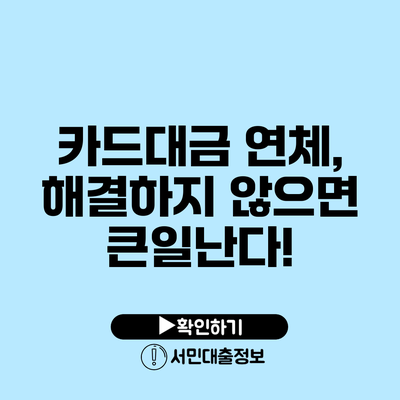 카드대금 연체, 해결하지 않으면 큰일난다!