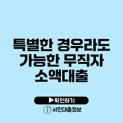 특별한 경우라도 가능한 무직자 소액대출