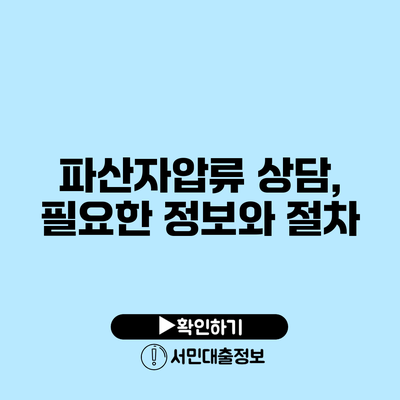 파산자압류 상담, 필요한 정보와 절차