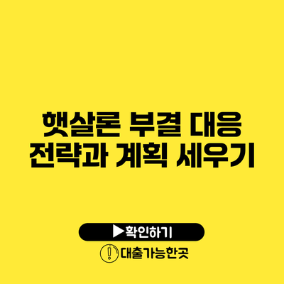 햇살론 부결 대응 전략과 계획 세우기