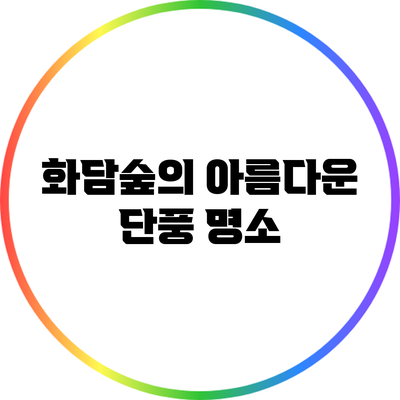 화담숲의 아름다운 단풍 명소
