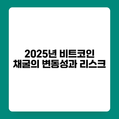 2025년 비트코인 채굴의 변동성과 리스크