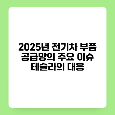 2025년 전기차 부품 공급망의 주요 이슈 테슬라의 대응