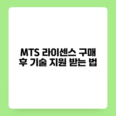 MTS 라이센스 구매 후 기술 지원 받는 법