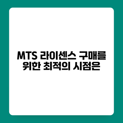 MTS 라이센스 구매를 위한 최적의 시점은?