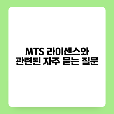 MTS 라이센스와 관련된 자주 묻는 질문