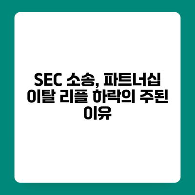 SEC 소송, 파트너십 이탈 리플 하락의 주된 이유