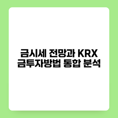금시세 전망과 KRX 금투자방법 통합 분석