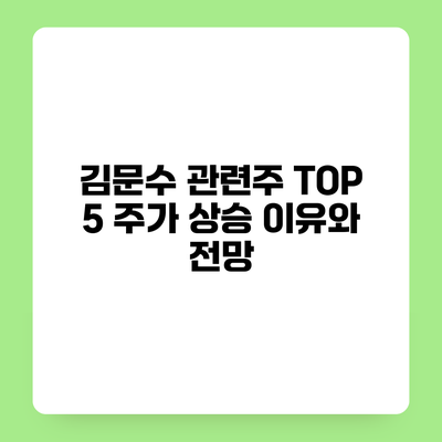김문수 관련주 TOP 5 주가 상승 이유와 전망