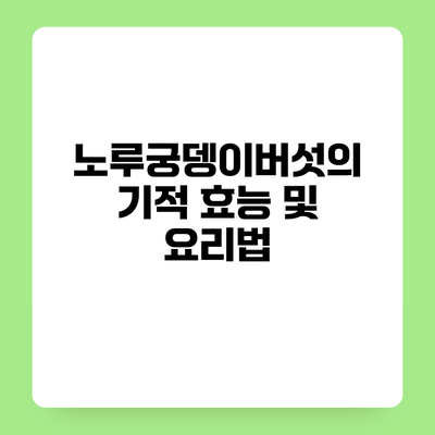 노루궁뎅이버섯의 기적 효능 및 요리법