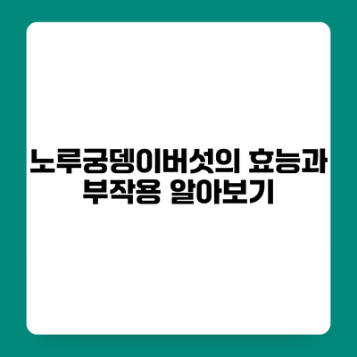 노루궁뎅이버섯의 효능과 부작용 알아보기
