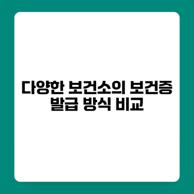 다양한 보건소의 보건증 발급 방식 비교