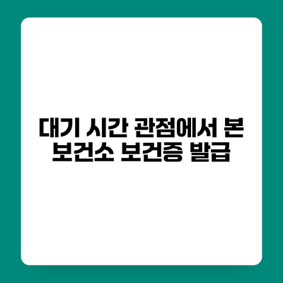 대기 시간 관점에서 본 보건소 보건증 발급