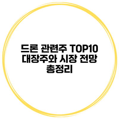 드론 관련주 TOP10 대장주와 시장 전망 총정리