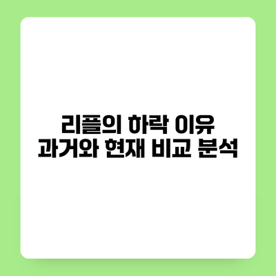 리플의 하락 이유 과거와 현재 비교 분석