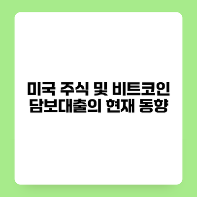 미국 주식 및 비트코인 담보대출의 현재 동향