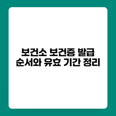 보건소 보건증 발급 순서와 유효 기간 정리