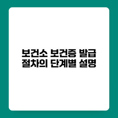 보건소 보건증 발급 절차의 단계별 설명