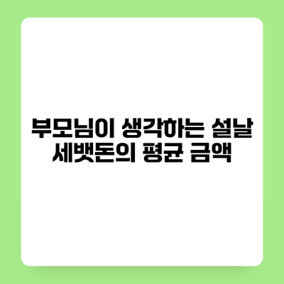 부모님이 생각하는 설날 세뱃돈의 평균 금액