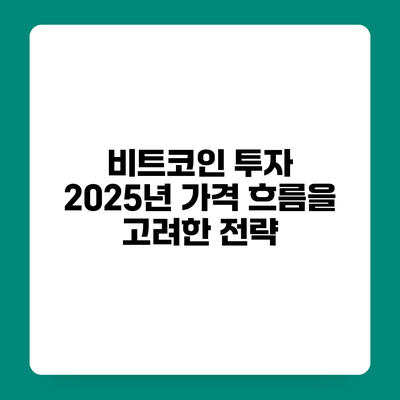 비트코인 투자 2025년 가격 흐름을 고려한 전략