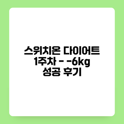 스위치온 다이어트 1주차 - -6kg 성공 후기