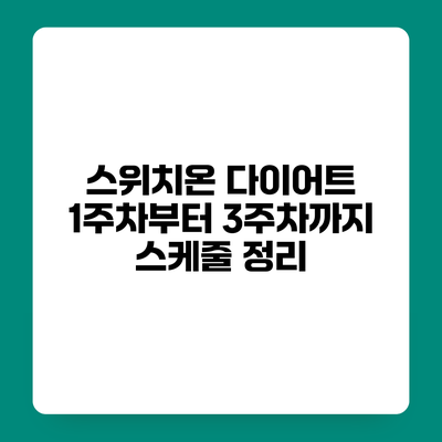 스위치온 다이어트 1주차부터 3주차까지 스케줄 정리
