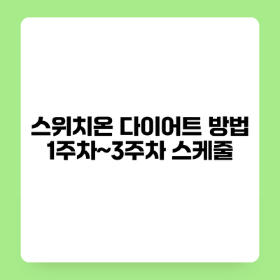 스위치온 다이어트 방법 1주차~3주차 스케줄