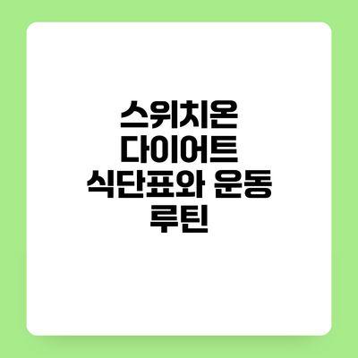스위치온 다이어트 식단표와 운동 루틴