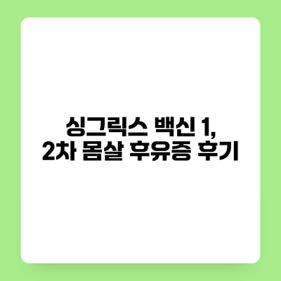 싱그릭스 백신 1, 2차 몸살 후유증 후기