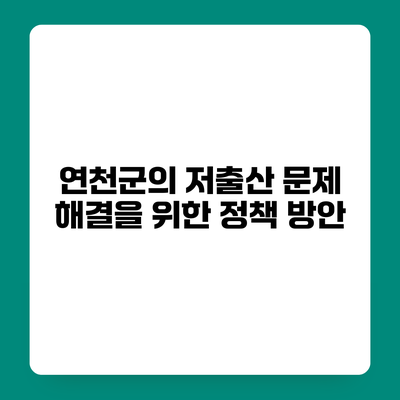 연천군의 저출산 문제 해결을 위한 정책 방안