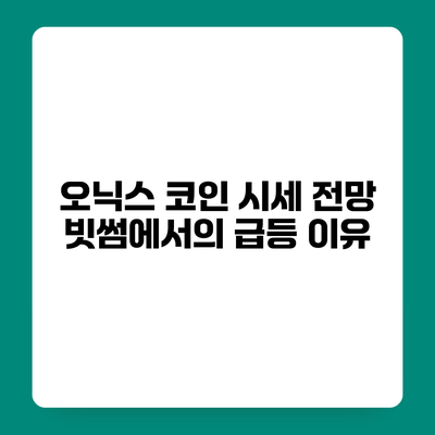 오닉스 코인 시세 전망 빗썸에서의 급등 이유