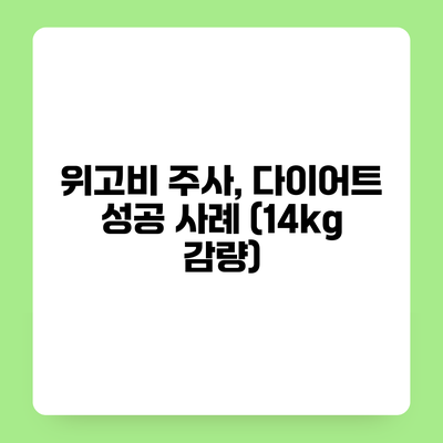 위고비 주사, 다이어트 성공 사례 (14kg 감량)
