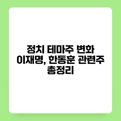정치 테마주 변화 이재명, 한동훈 관련주 총정리