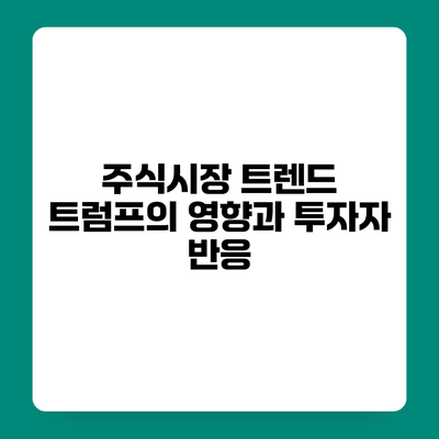 주식시장 트렌드 트럼프의 영향과 투자자 반응