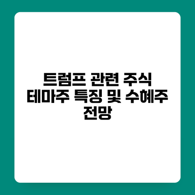 트럼프 관련 주식 테마주 특징 및 수혜주 전망