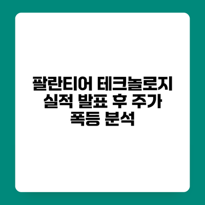 팔란티어 테크놀로지 실적 발표 후 주가 폭등 분석
