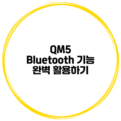 QM5 Bluetooth 기능 완벽 활용하기