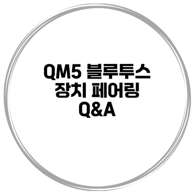 QM5 블루투스 장치 페어링 Q&A
