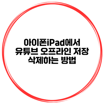 아이폰/iPad에서 유튜브 오프라인 저장 삭제하는 방법